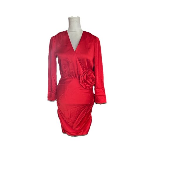 Future Collective  Rosette Mini Dress  Floral Ruched V Neck Whimsigoth Sz 4 NWOT - Picture 1 of 13